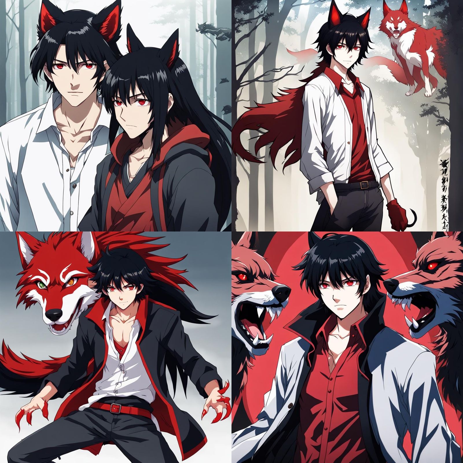 Anime Style Character with Werewolf Features