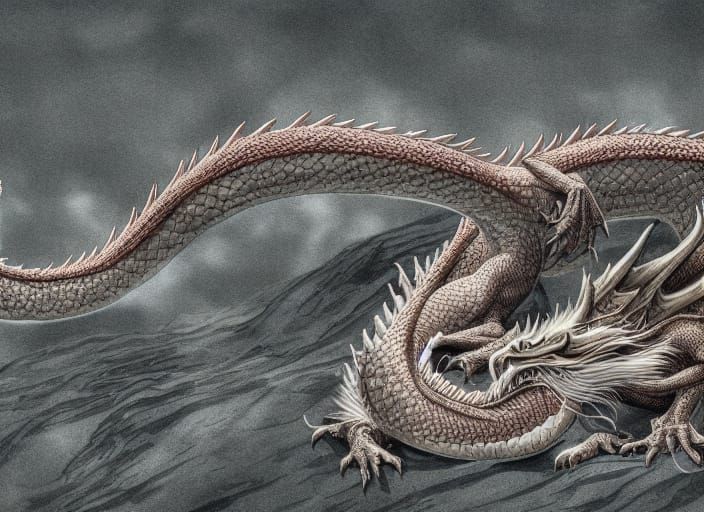 Majestic Dragon on Gold Hoard in High Resolution