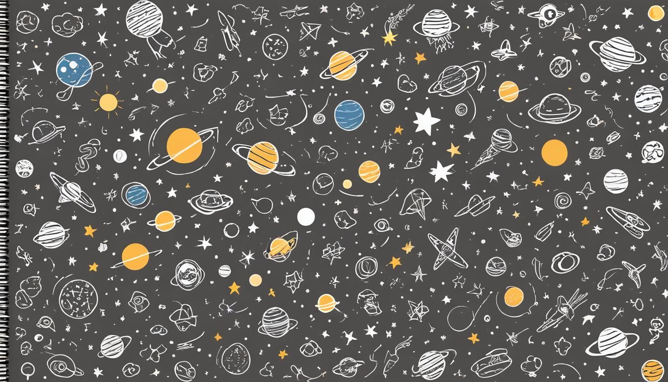 Notebook Doodle Universe: Chaotic Space Adventure