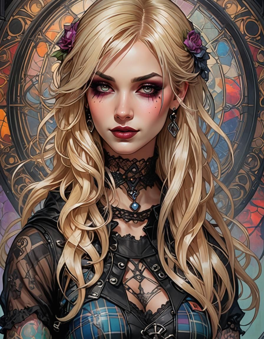 Gorgeous Goth Girl Portrait in Ornate Gothic Style