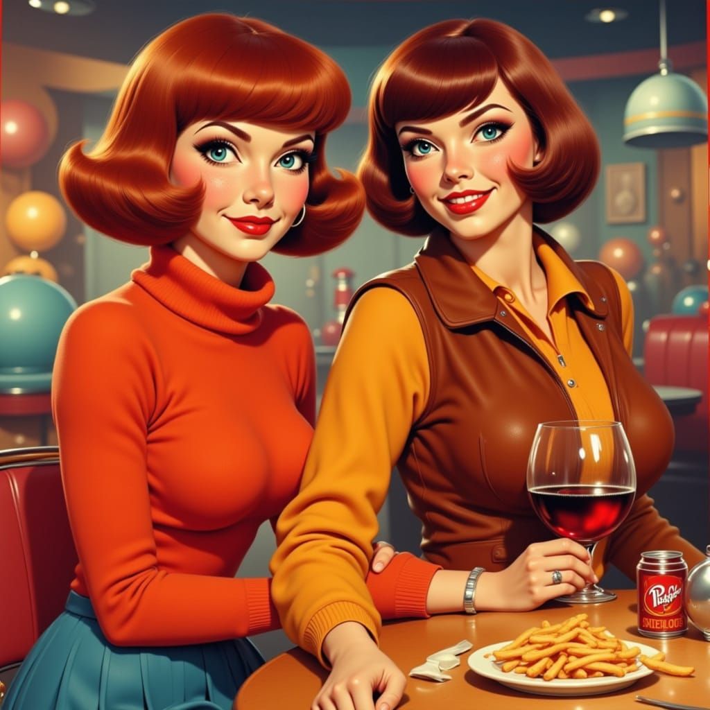 Velma and Captain Moorford Enjoying a Retro Bowling Date