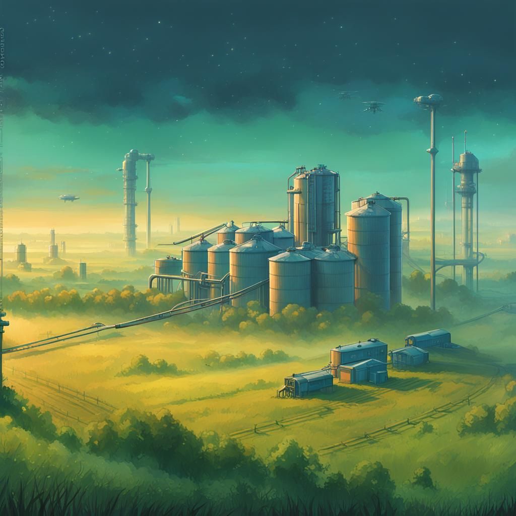 Surreal Rural Dreamscape in Detailed Matte Painting Style