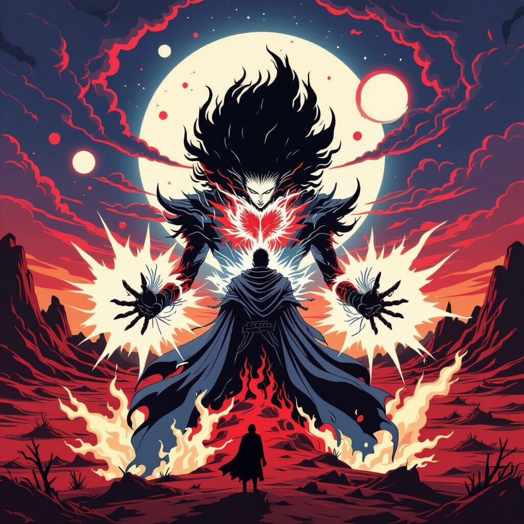 Solitary Figure in Dark Fantasy Art Style