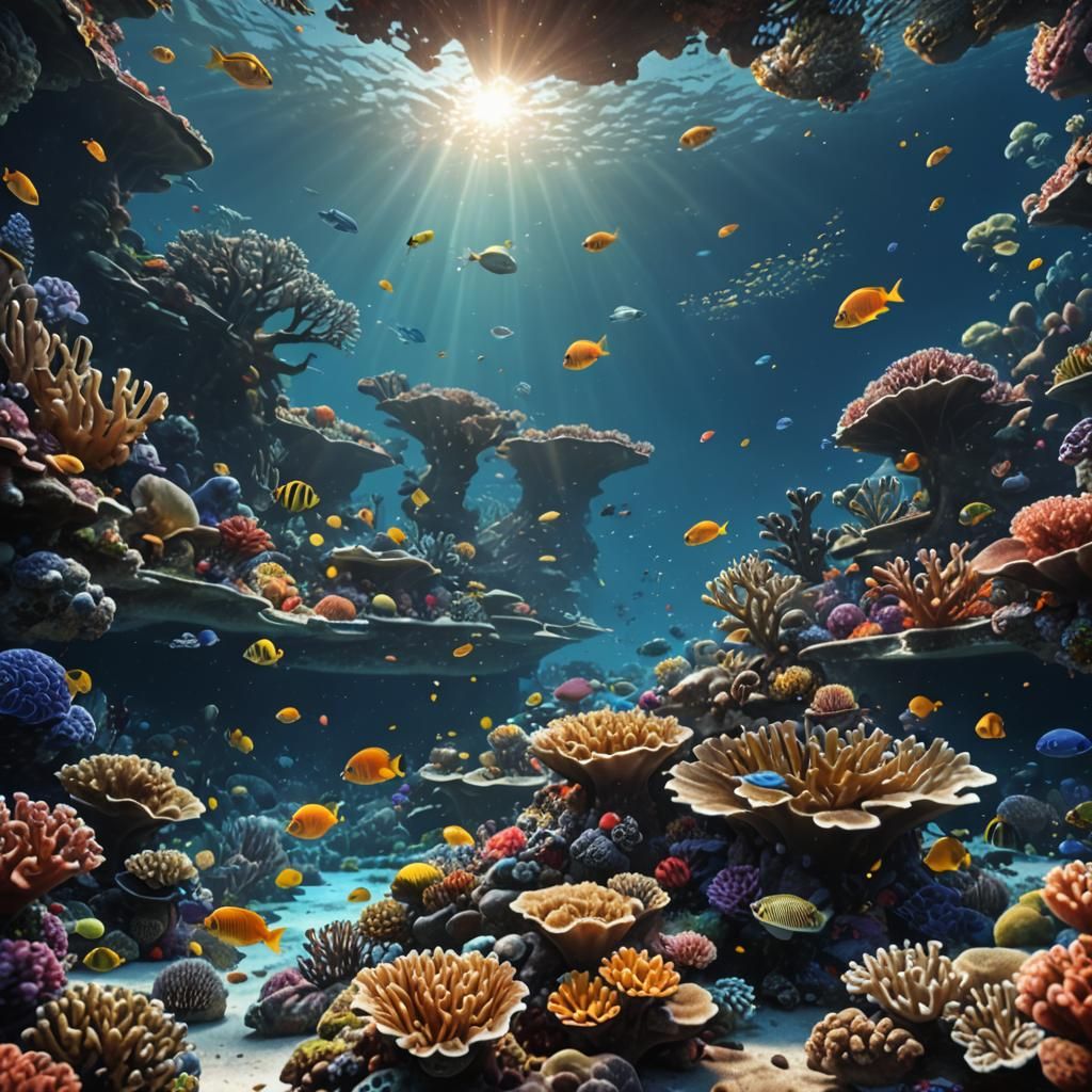 Marema Dog Swimming in Coral Reef