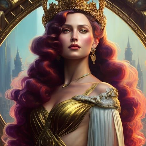 Queen Lucy Portrait in Digital Art Style