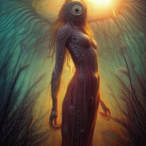 Lovecraftian Persephone Digital Illustration in 16k