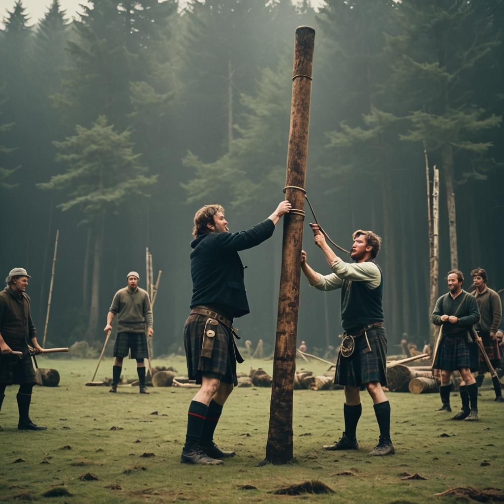 Scottish Games: Caber Toss in Cinematic Style