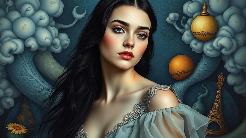 Dreamlike Woman in Surrealist Salvador Dali Style