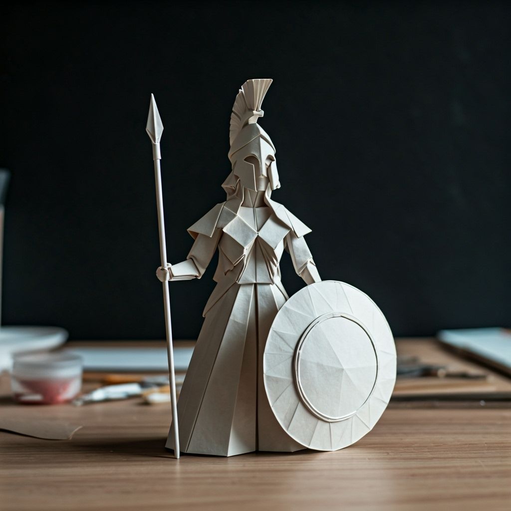 Athena Goddess Origami Sculpture