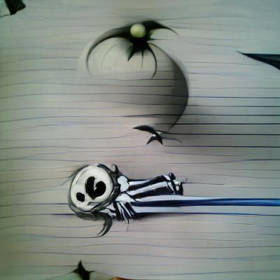 Minimalist Jack Skellington Illustration on White