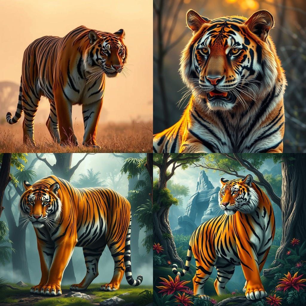 Gigantic Tiger in a Fierce Stance
