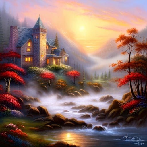 Adirondack Sunrise: Ethereal Fantasy Landscape