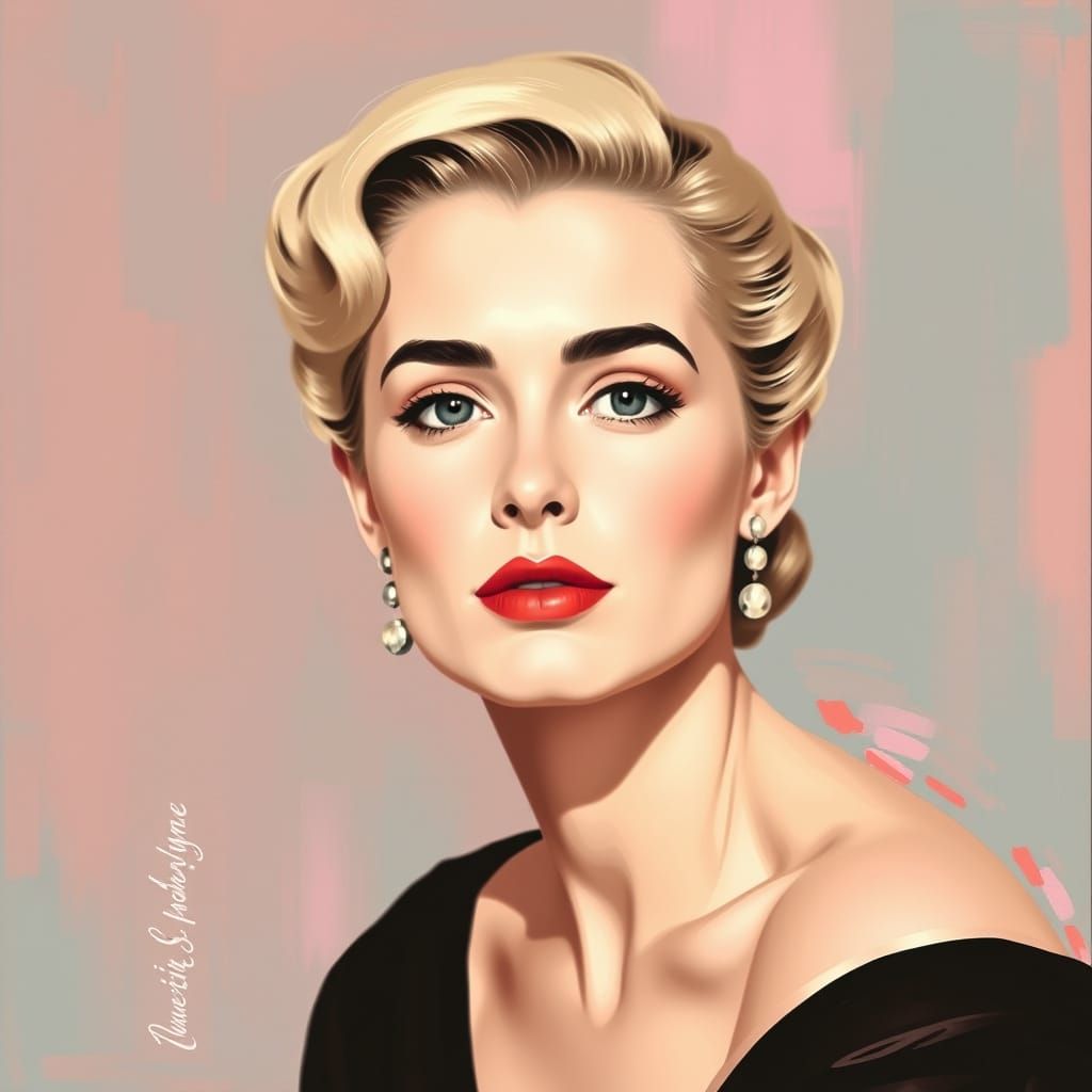 Grace Kelly Portrait in Matisse Style