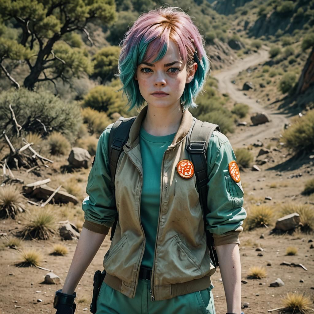 Emma Stone as Bulma in Dragon Ball Film Still