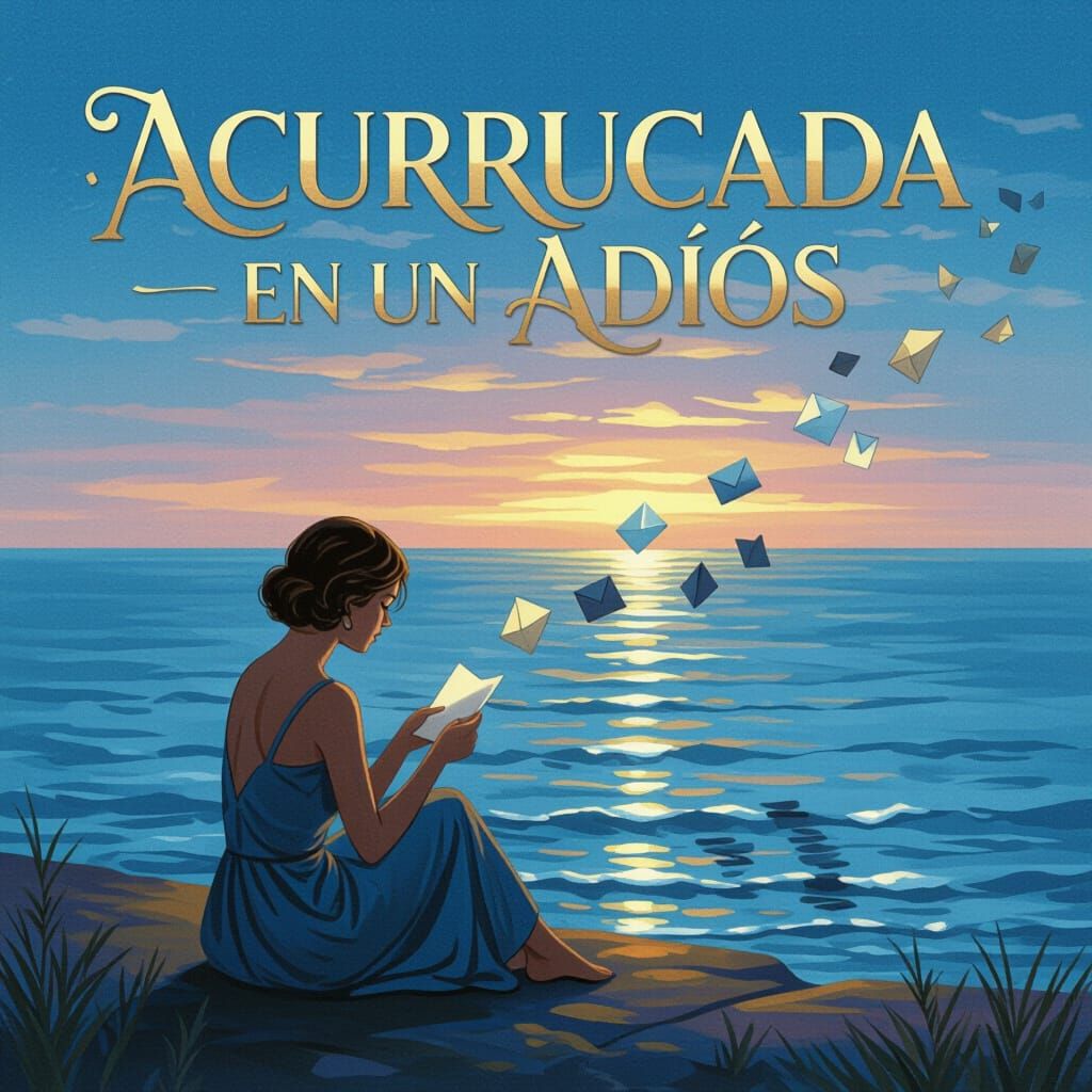 Woman by Sea at Twilight Holding Letter