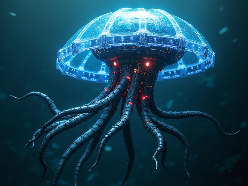 Colossal Robotic Jellyfish in the Abyss
