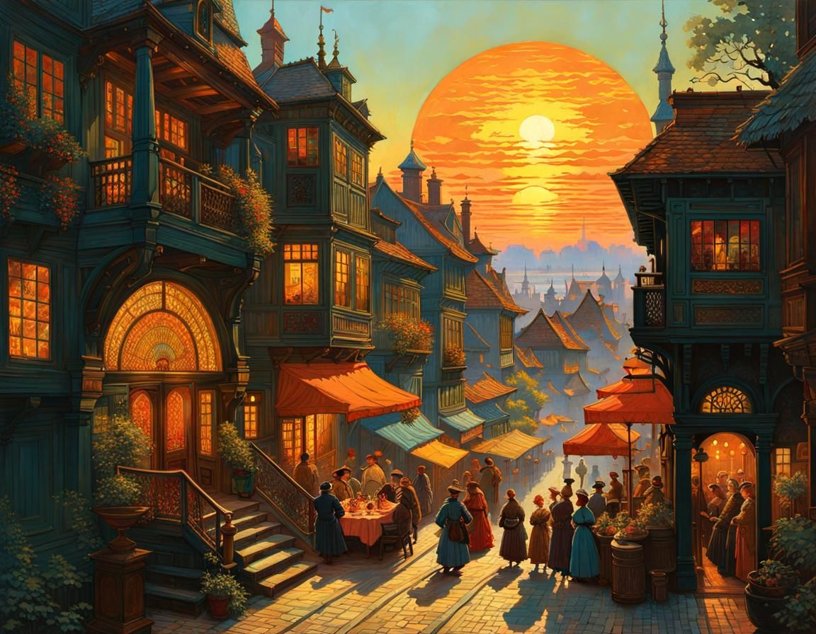 Festive Celebration in Opulent Illustration Style