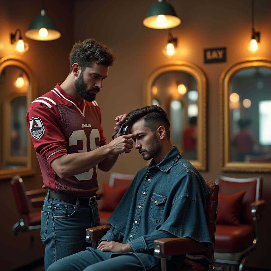 Kelly Cuts Hair in Nostalgic Barbershop, Hyper-Realistic
