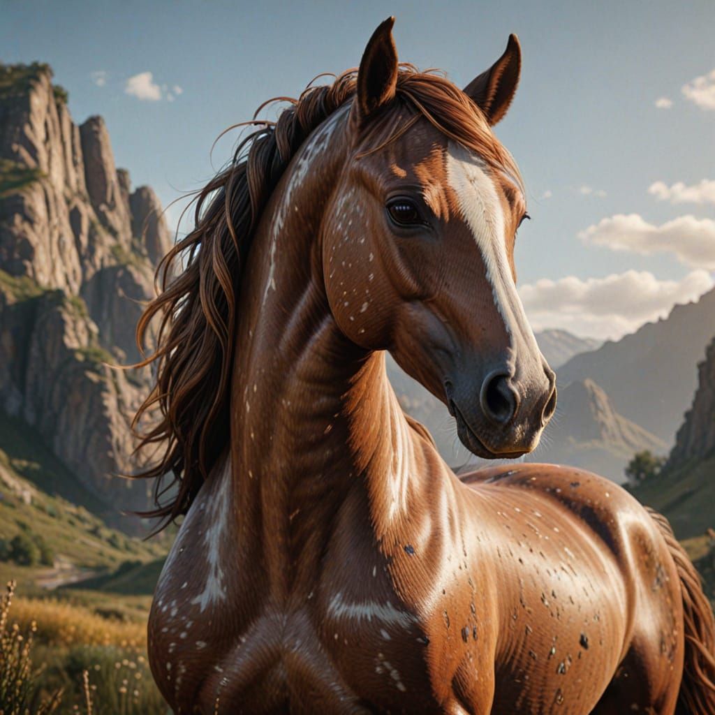 Fantastical Equine Portrait in Golden Light