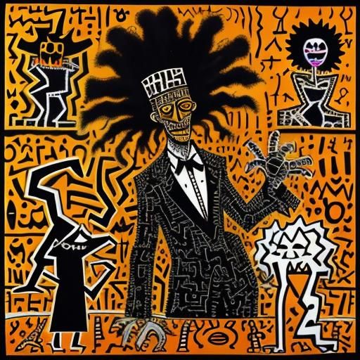 Abstract Halloween Image in Cubist Style