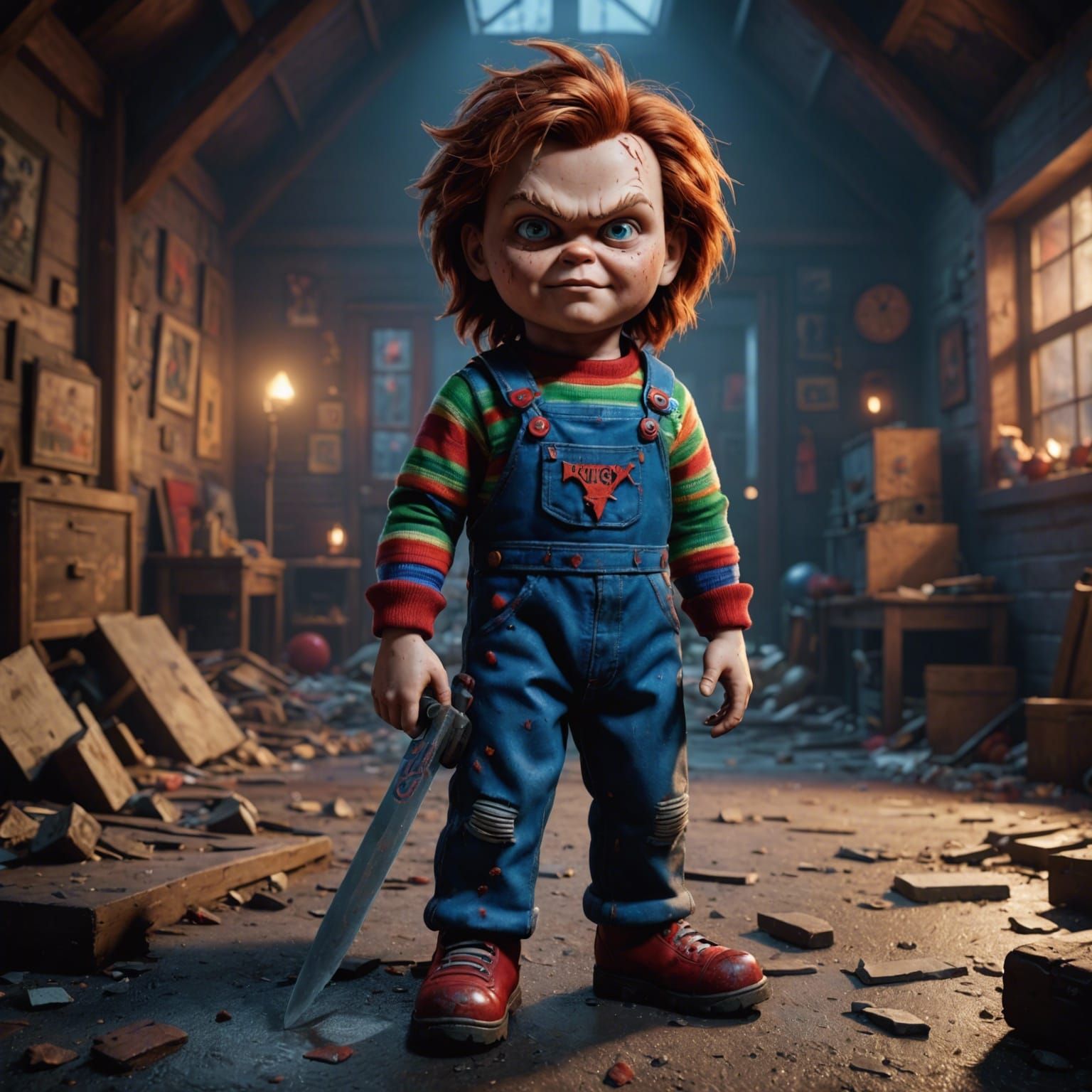 Detailed Matte Painting of Chucky in 8K