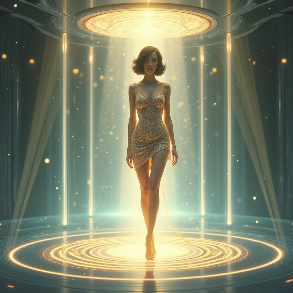 A Goddess of Tranquility Radiates Peaceful Energy in a Futur...