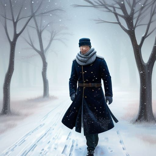 Serene Winter Landscape Oil Painting