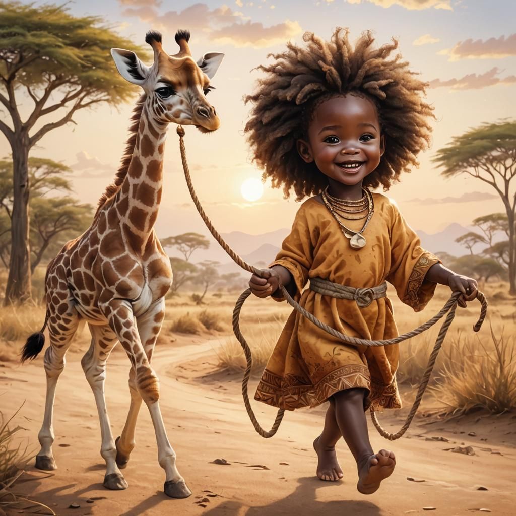 Whimsical Morning in Traditional Africa