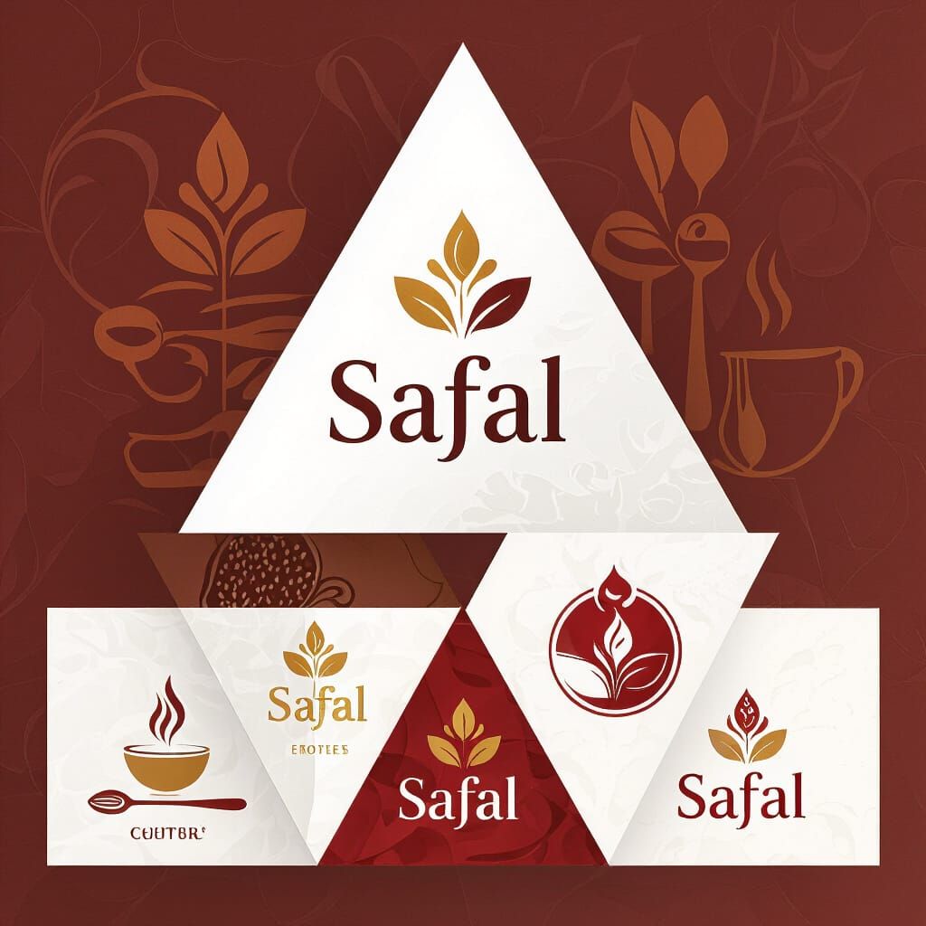 SAFAL Restaurant Logo Design in Gold & Red