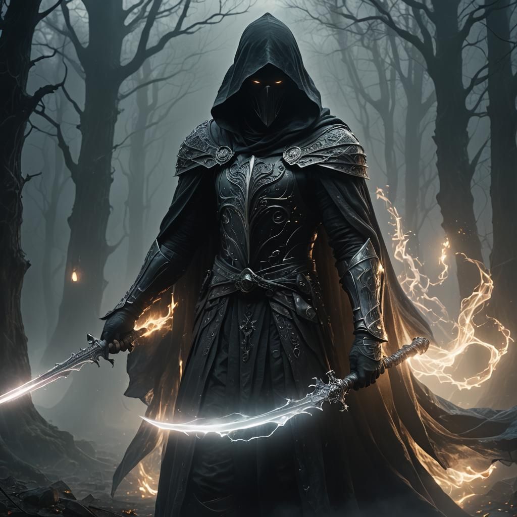 Spectral Knight of the Abyss in Gothic Style