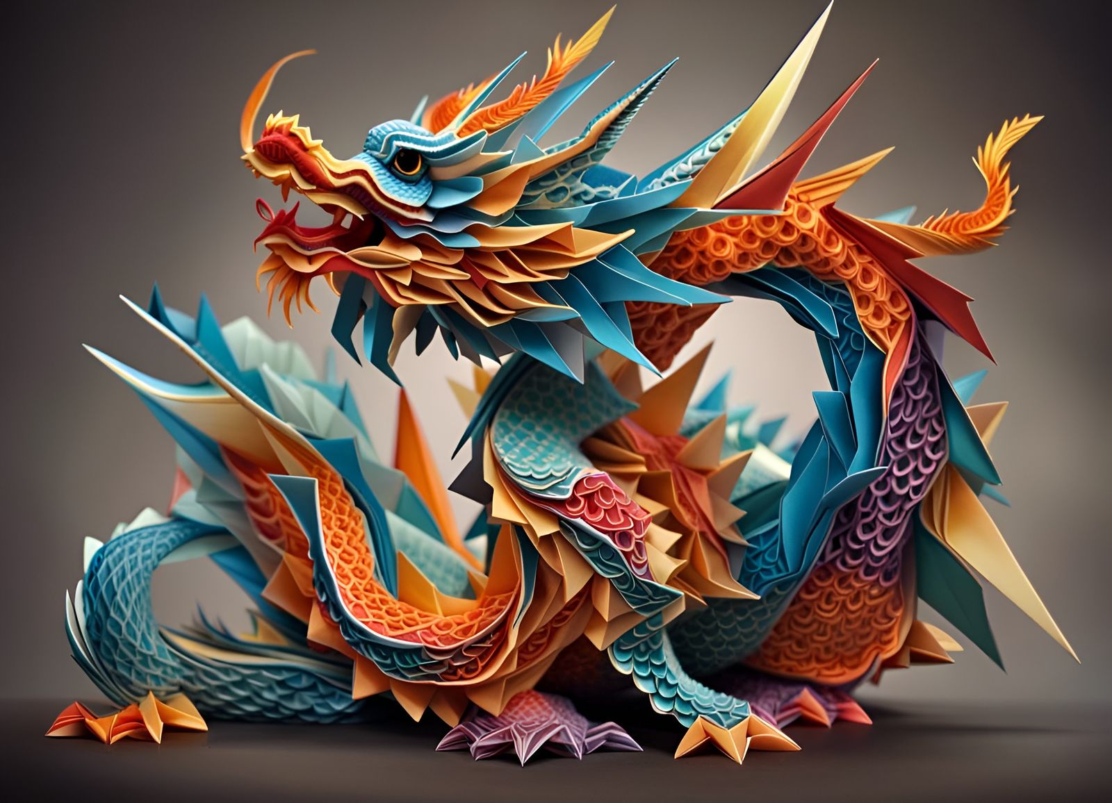 An Origami Chinese Dragon.