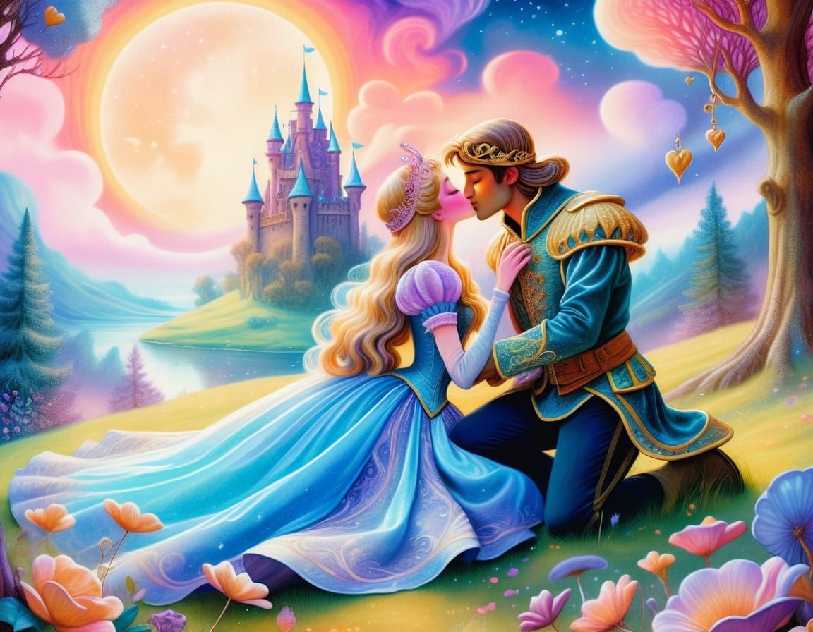 Sleeping Beauty: A Kiss in a Vaporwave Dream