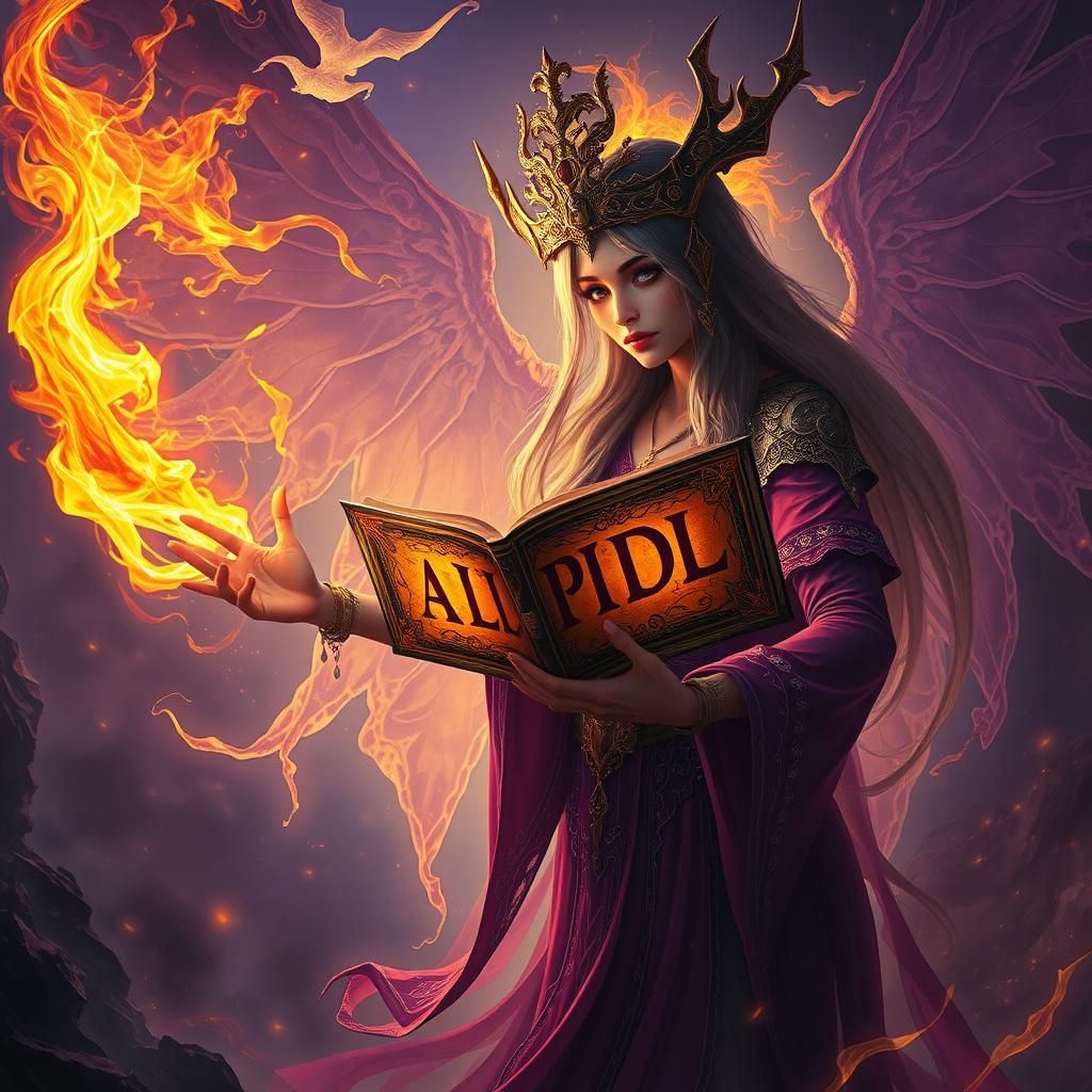 Ethereal Sorceress in Mystical Realm: Dark Fantasy Art