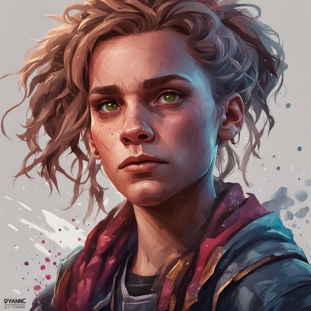 Punk Rock Hermione Granger Portrait: Hyperdetailed Art