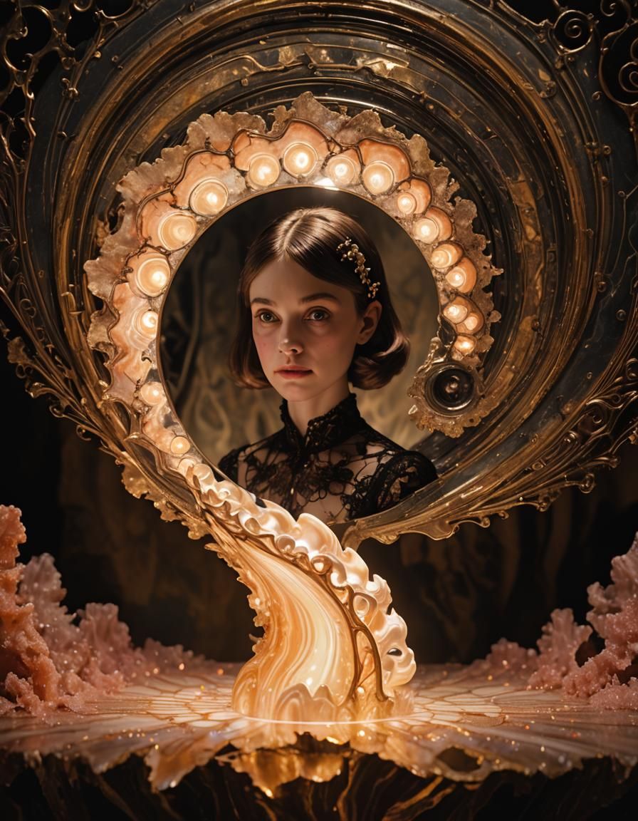 Surreal Automaton Audrey Portrait in 3D Chiaroscuro