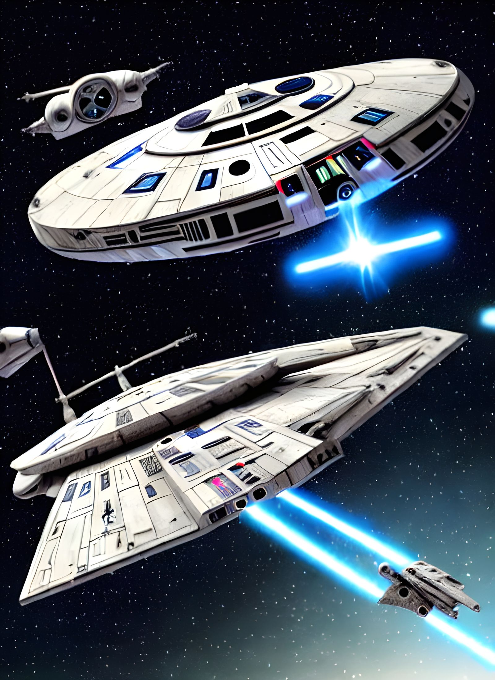 Star Wars vs Star Trek Spaceship Battle