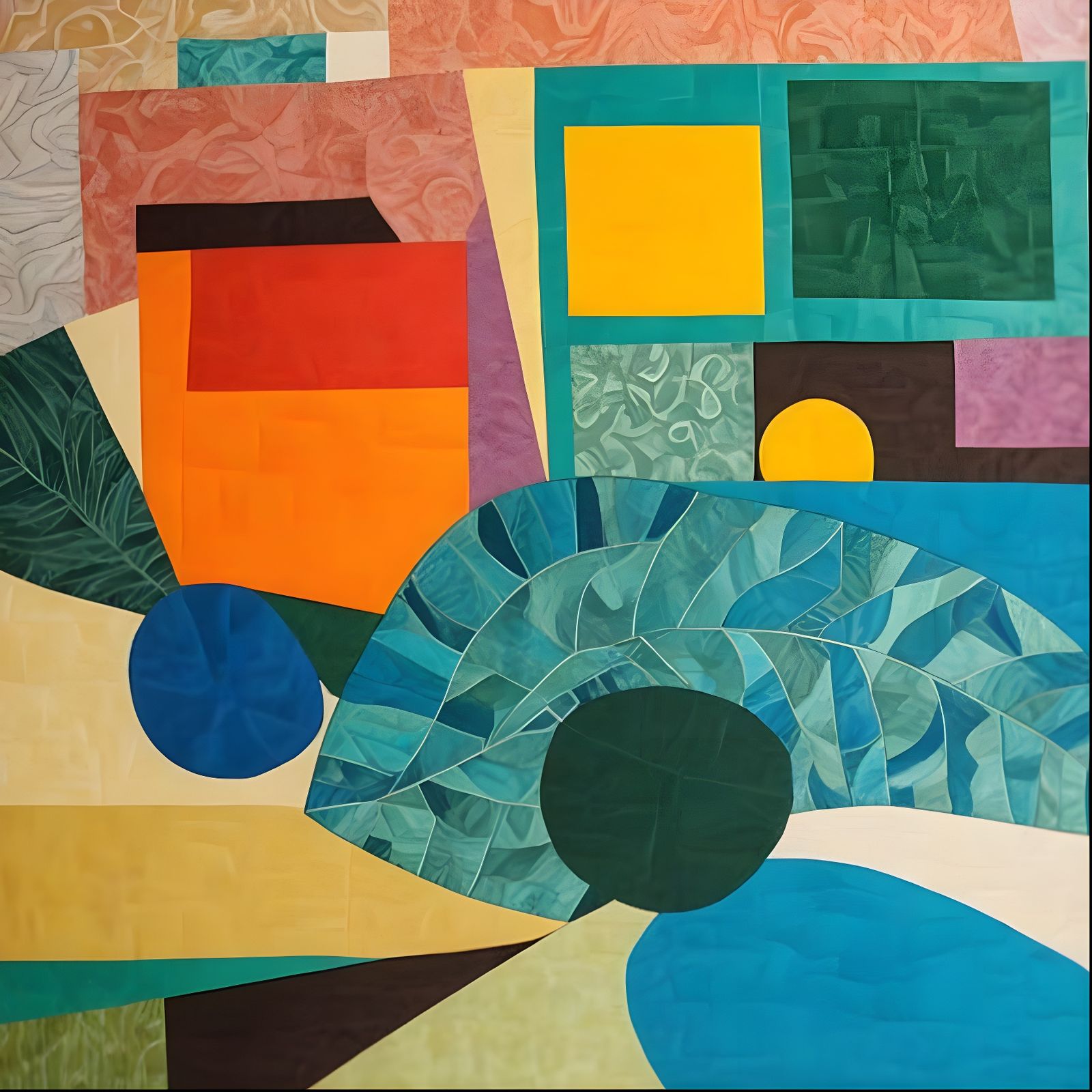 Colorful Abstract Quilt Landscape