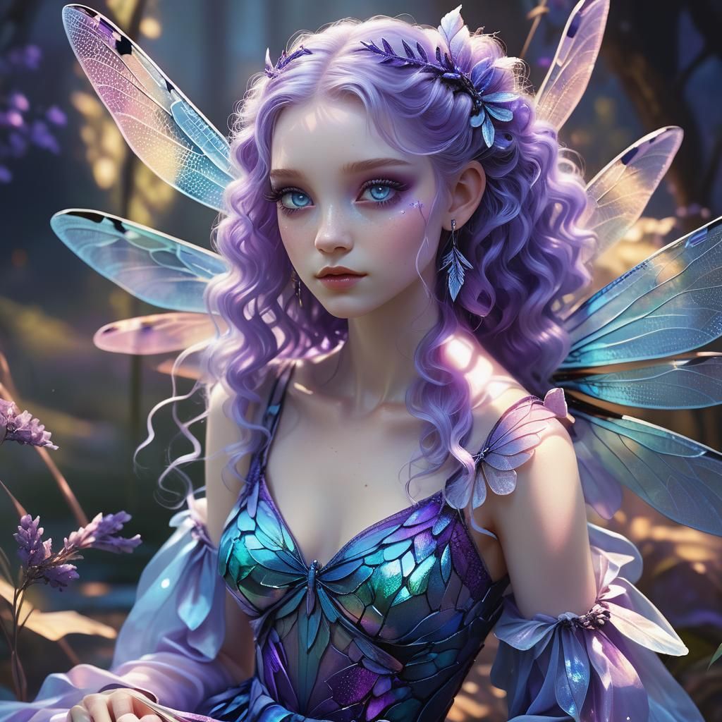 Ethereal Dragonfly Princess Fantasy Art