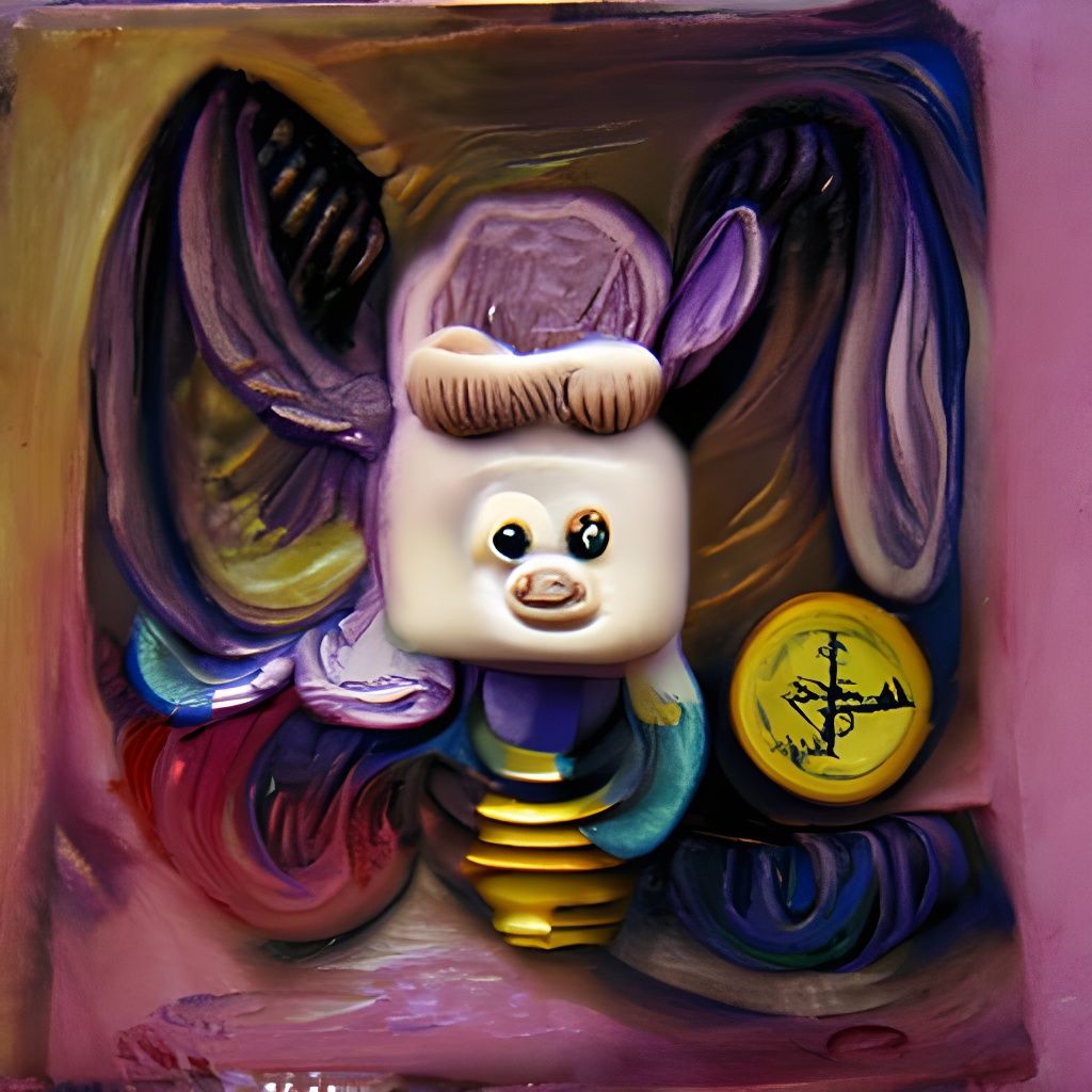 Angelic Face with Pastel Animals, Surreal Art