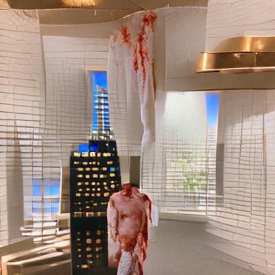 Patrick Bateman Portrait in 80s Style