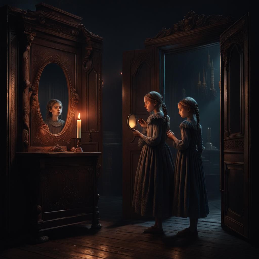 Two Girls Discover a Ghost in Dark Closet