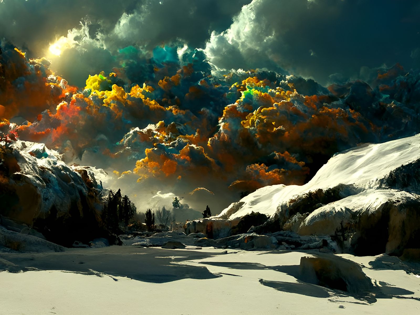 Epic Winter Blizzard in Hyperrealistic Photography Style