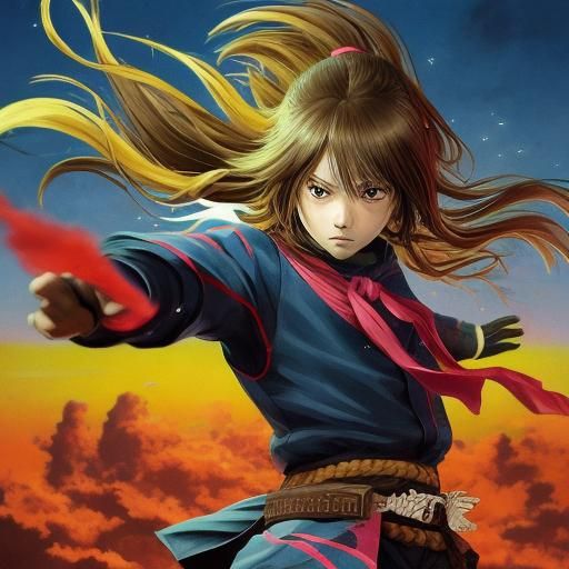 Dramatic Anime-Style Portrait of Renge Houshakuji