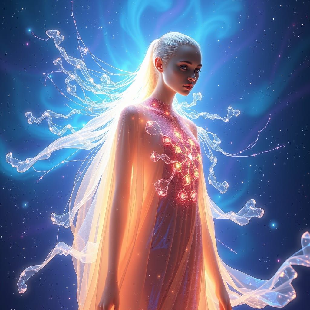 Ethereal Being Radiates Cosmic Luminescence
