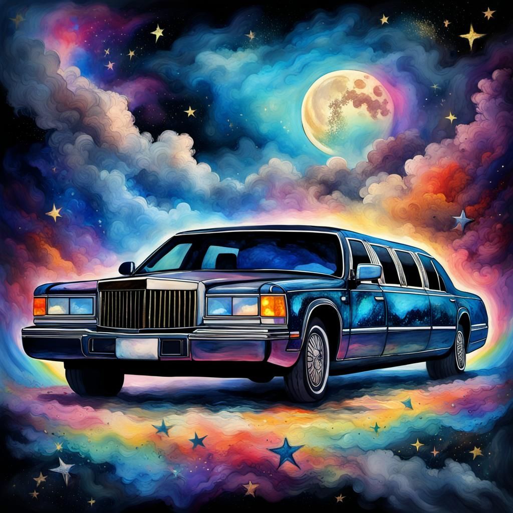Ethereal Limousine Clouds in Gothic Impressionist Style
