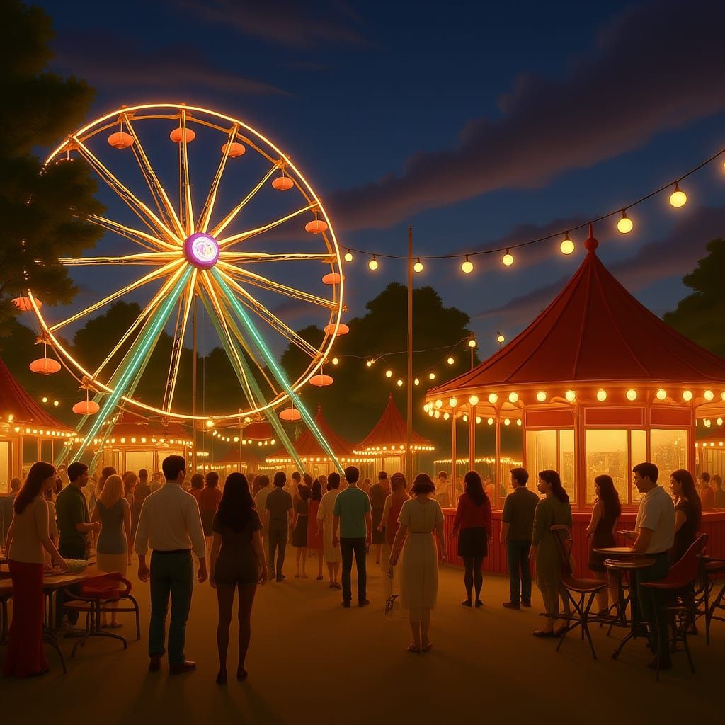 County Fair at Dusk: Cinematic Style
