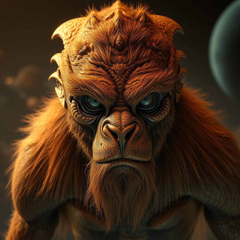 Magog Furry Brown Alien in Andromeda Style