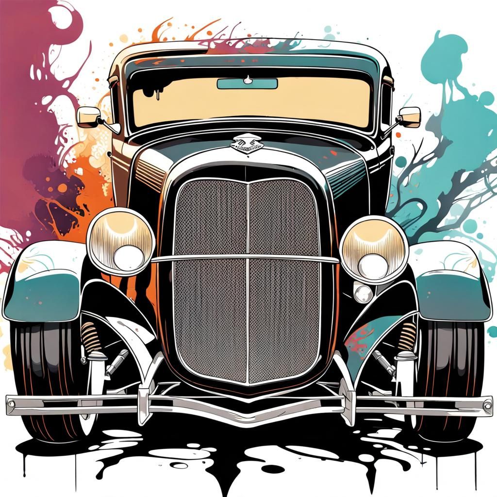 Cartoon Style ~ 1931 Ford Hot Rod Coupe