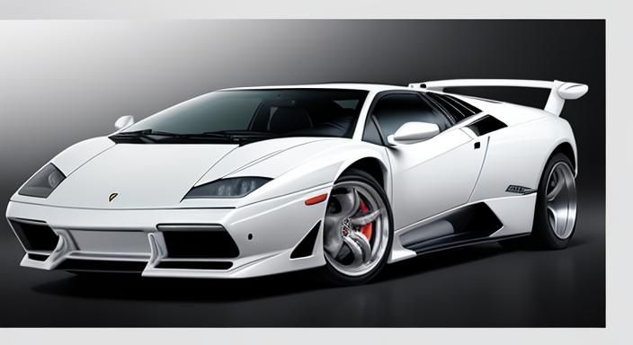 Luxury Enamel Figurine of White Lamborghini Diablo SV