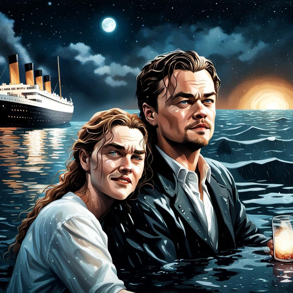 Jack and Rose swimming